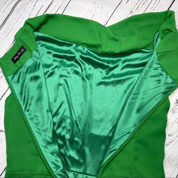 Meng Fei Lu green drape neck sheath dress - Picture 12 of 15